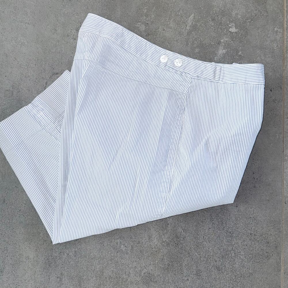 Rafaella‎ 12 Blue & White Seersucker Stripe Cropped Pants